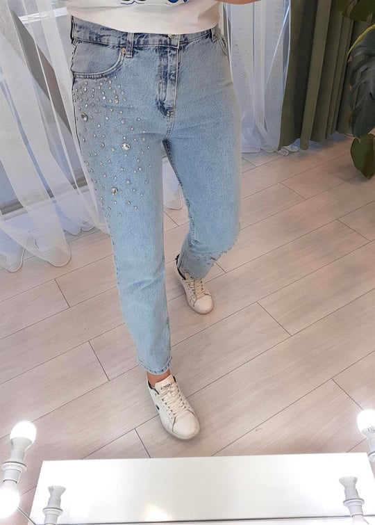 MAVİ 9948 MOM FİT TAŞLI JEAN 