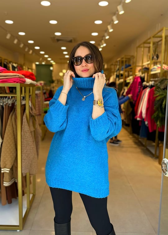 MAVİ BALIKÇI YAKA KAZAK