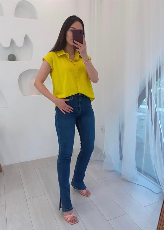 MAVİ YIRTMAÇLI JEAN 