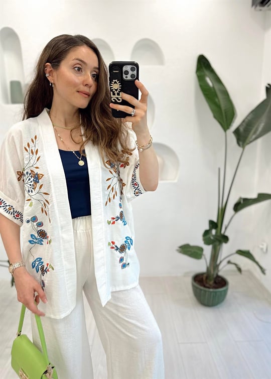 NATUR 6121 KİMONO PANTOLON TAKIM 