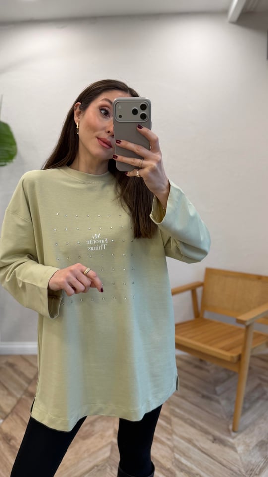 OLİVE 3112 TAŞ DETAY SWEATSHİRT