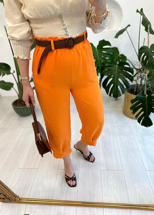 ORANJ 6395 KEMERLİ PANTOLON 