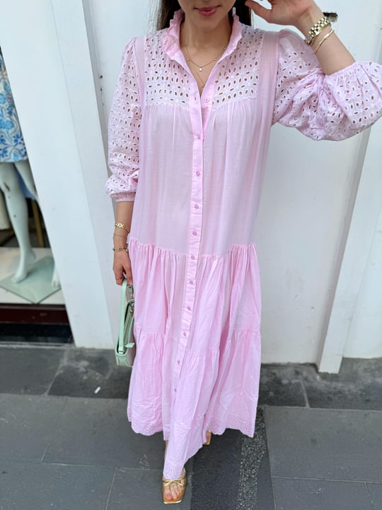 PEMBE 0008 BRODE ELBİSE 