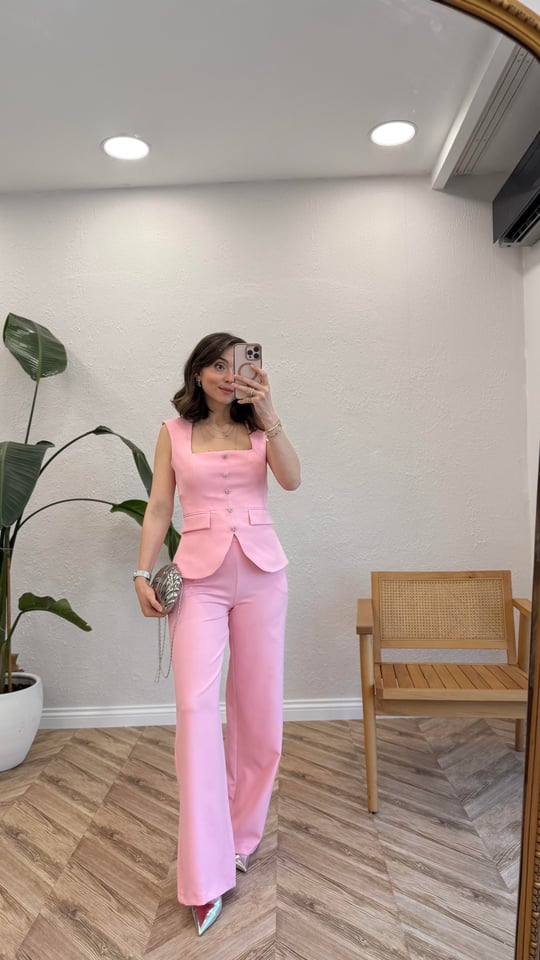 PEMBE 0252 YELEK PANTOLON TAKIM 