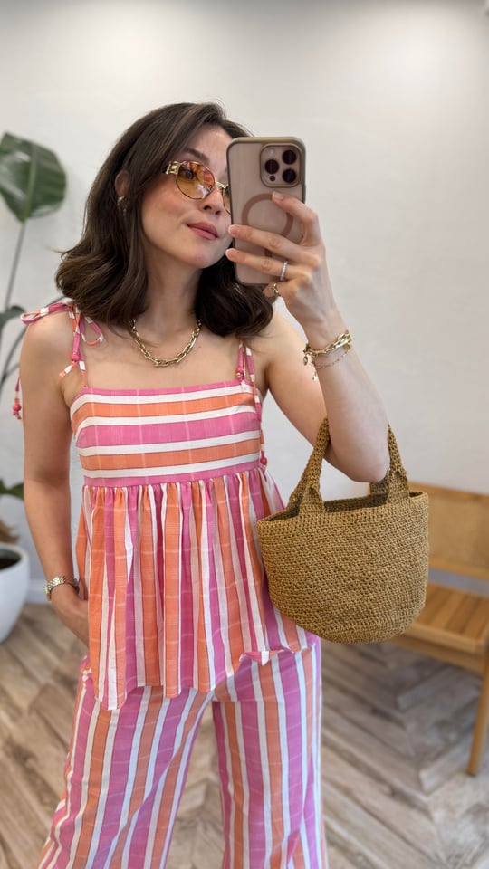 PEMBE 0530 ÇİZGİLİ BLUZ 