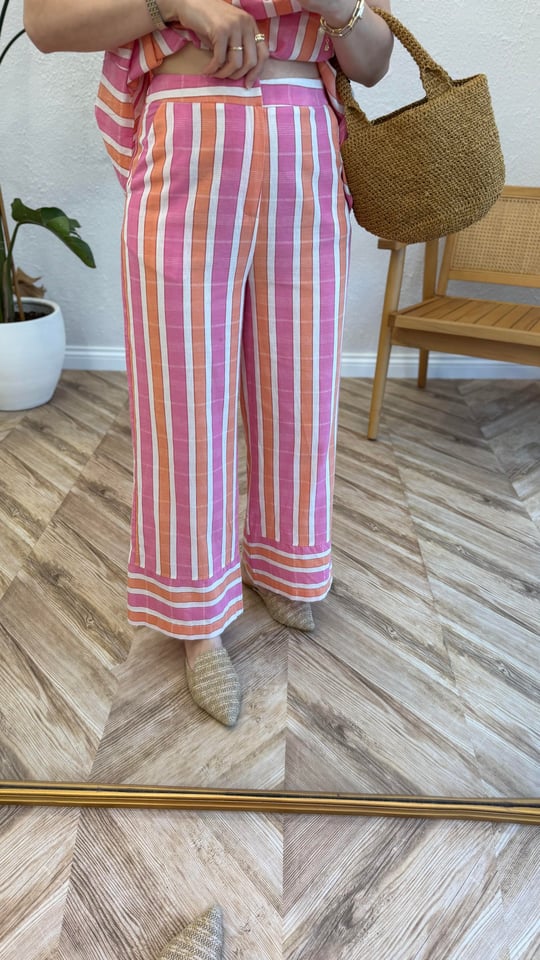 PEMBE 0531 ÇİZGİLİ PANTOLON 