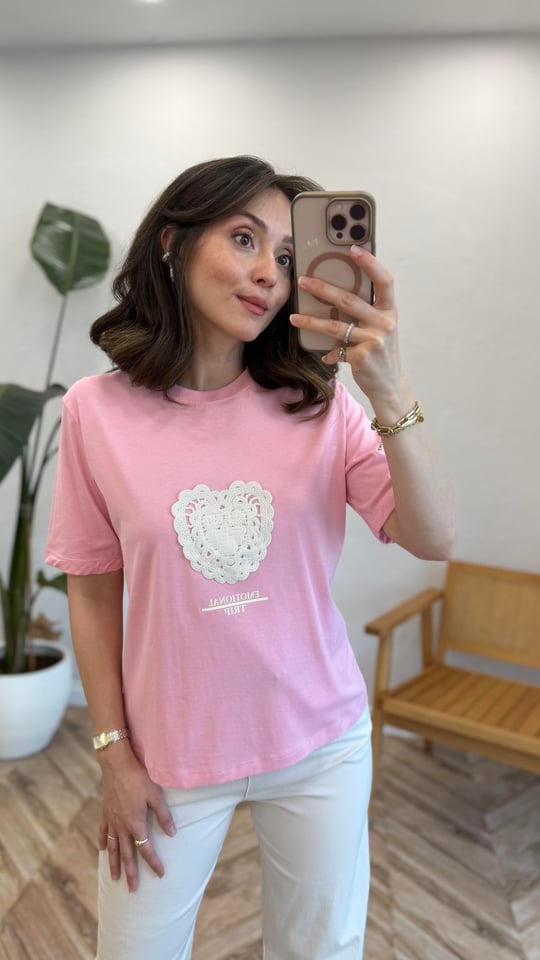 PEMBE 1134 KISA KOL TSHİRT