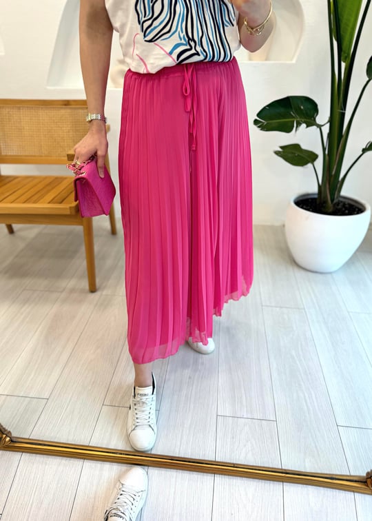 PEMBE 26471 PİLİSELİ ŞİFON ETEK 