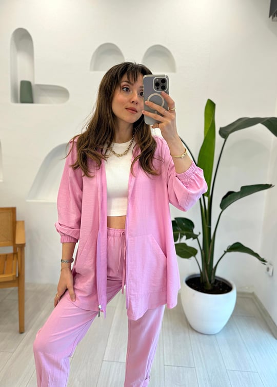 PEMBE 31887 PANTONLU TAKIM
