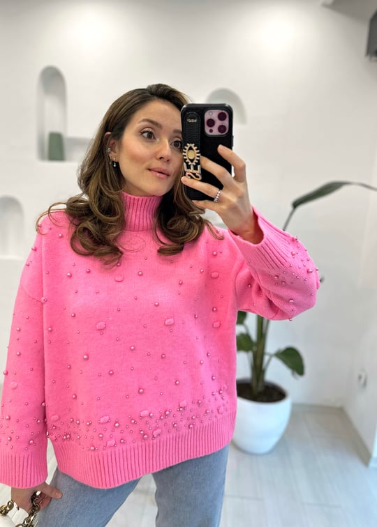 PEMBE 3397 İNCİLİ TRİKO KAZAK