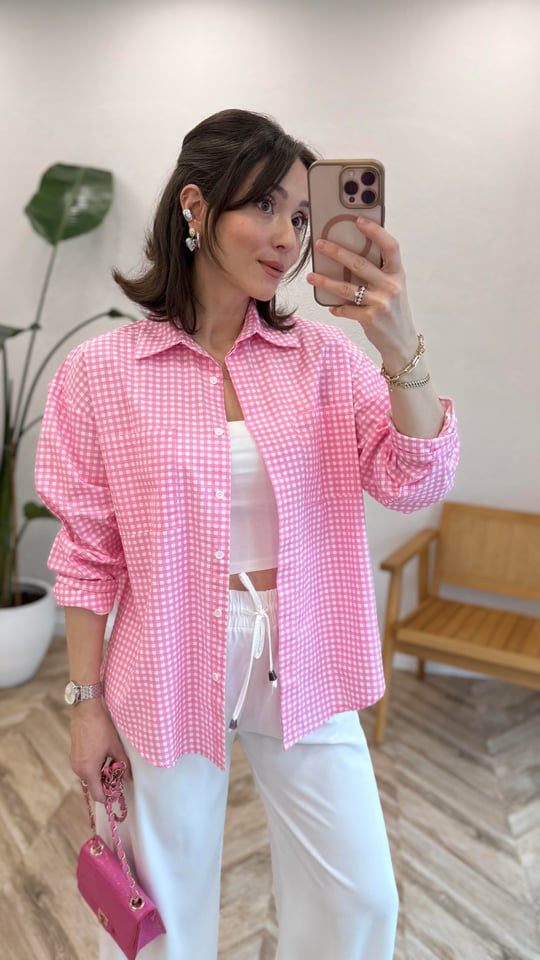 PEMBE 6064 POPLİN GÖMLEK 