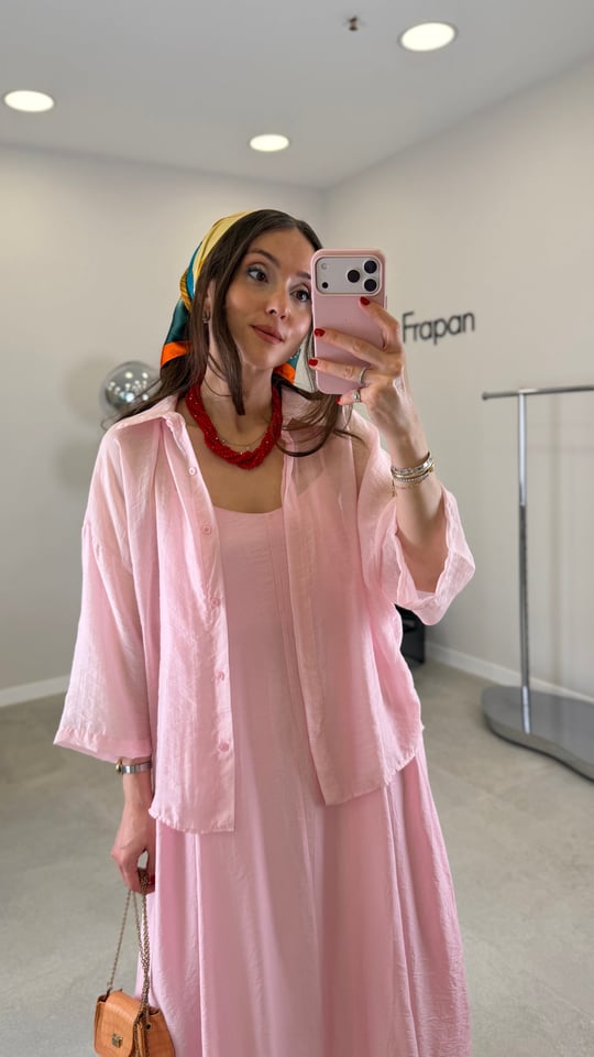 PEMBE 7369 TENSEL GÖMLEK 