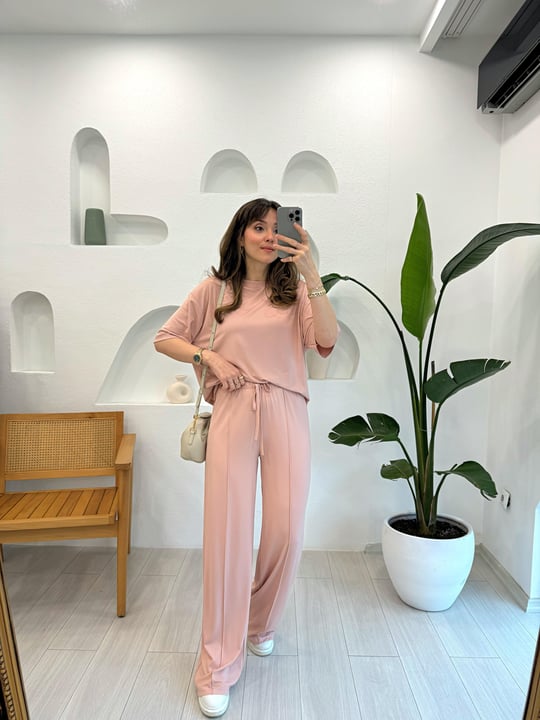 PEMBE 8634 TSHİRT PANOLON TAKIM 