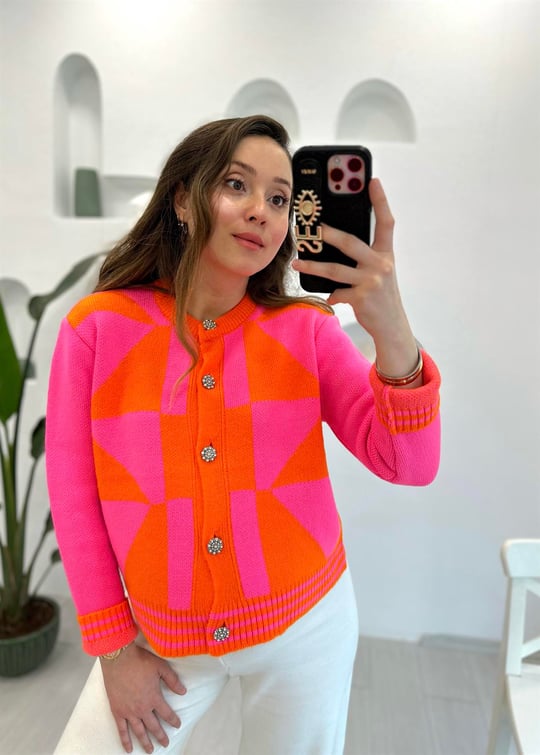 PEMBE BİSİKLET YAKA HIRKA 