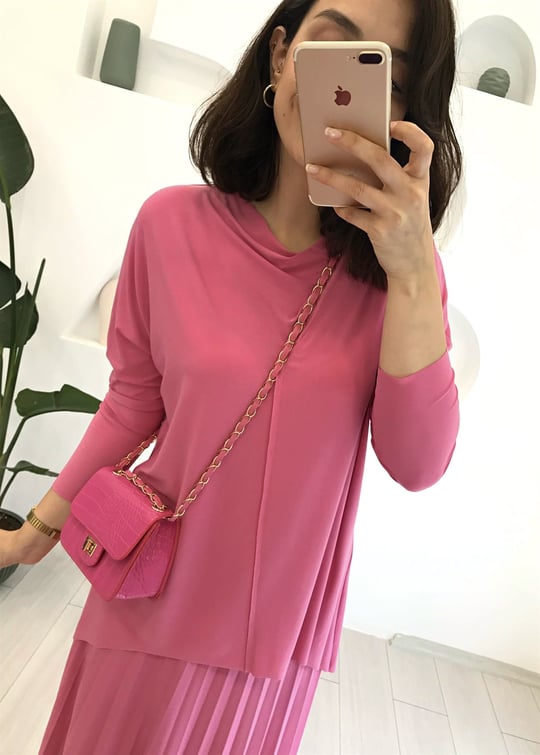 PEMBE DEGAJE YAKA ETEK TAKIM