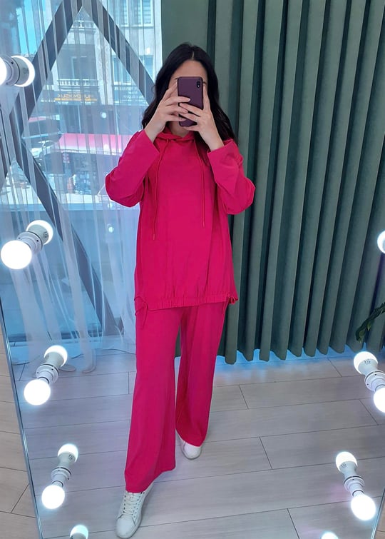 PEMBE KESİK DETAY TAKIM