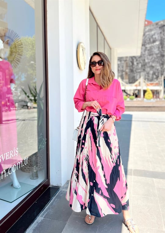 PEMBE NİCOLE ETEK 