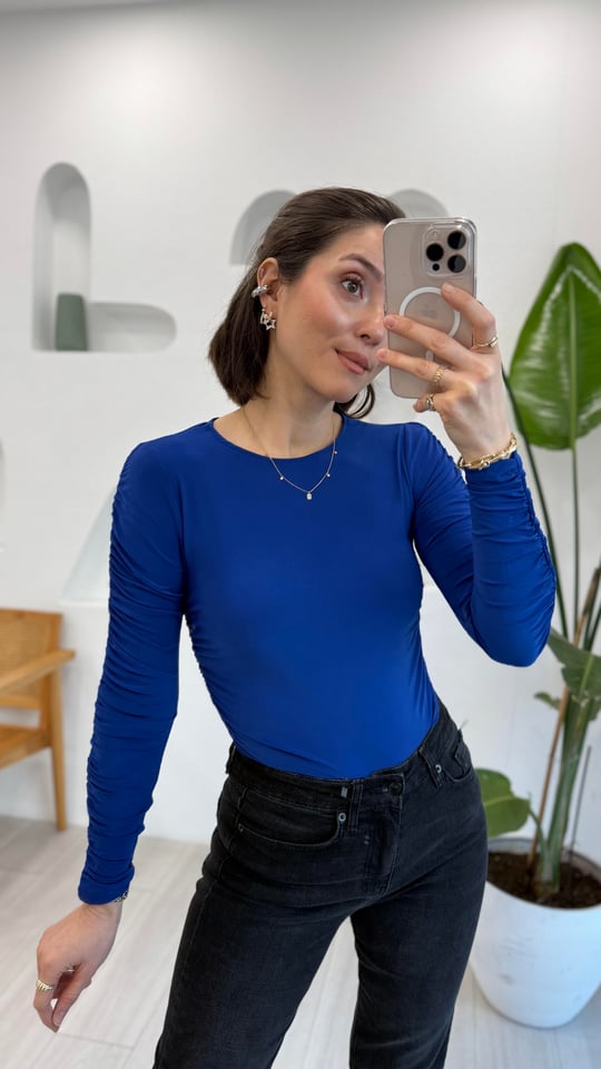 SAKS 1194 CROP BLUZ