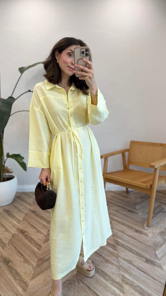 SARI 5417 GÖMLEK ELBİSE 