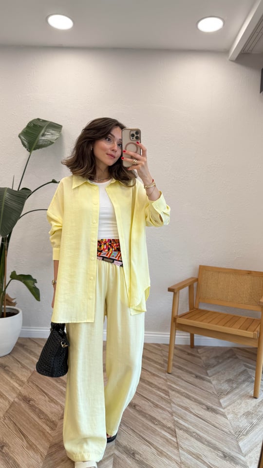 SARI 5605 GÖMLEK TAKIM 