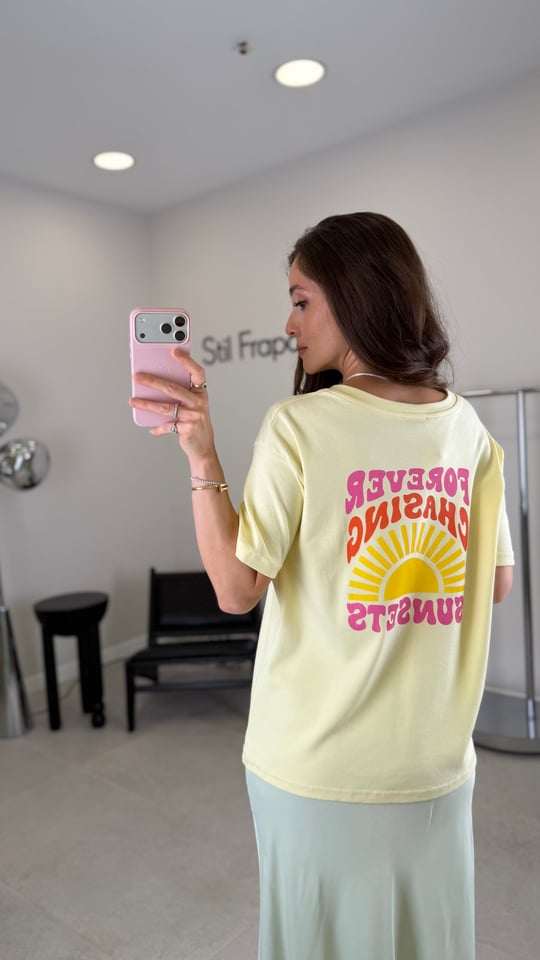 SARI 8340 GÜNEŞ DESEN TİŞÖRT 