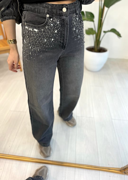 SİYAH 15252 TAŞLI PANTOLON
