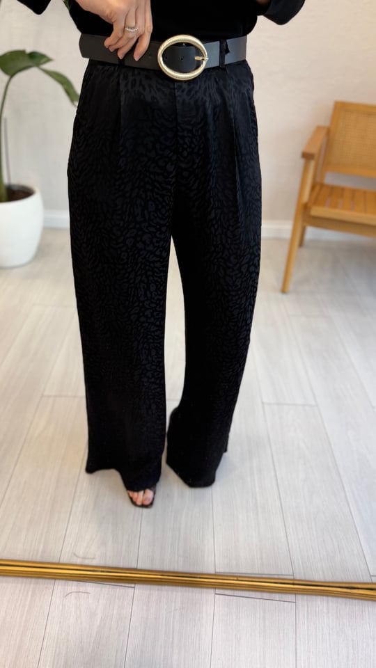 SİYAH 1751 KEMERLİ SATEN PANTOLON