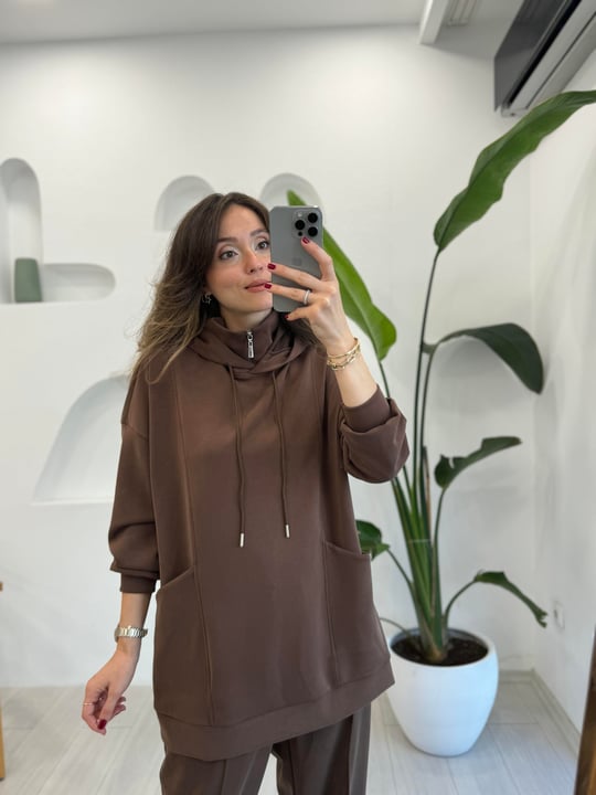 SİYAH 32996 KAPÜŞONLU SWEAT 