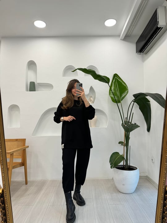 SİYAH 33569 BASKILI TAKIM 