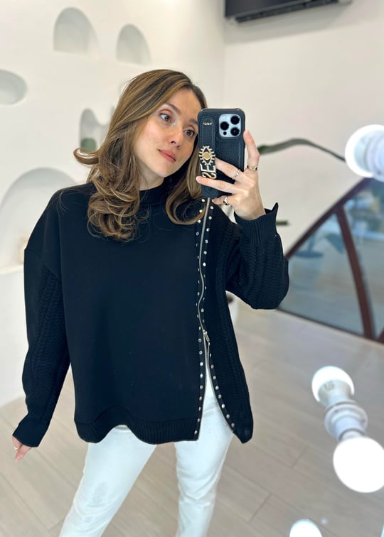 SİYAH 3521 FERMUARLI SWEAT