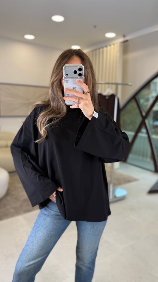 SİYAH 3599 BİSİKLET YAKA SWEAT 
