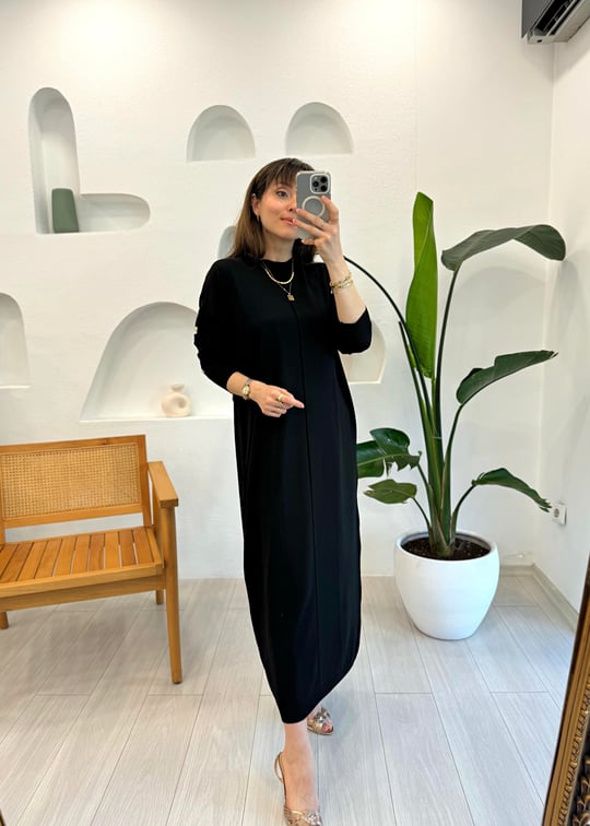 SİYAH 404748 TRİKO ELBİSE 