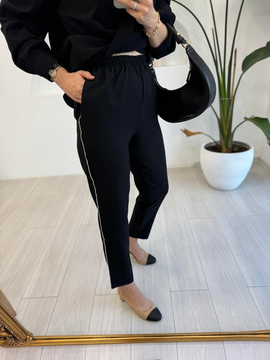 SİYAH 4682 SHİNY COMFORT PANTOLON