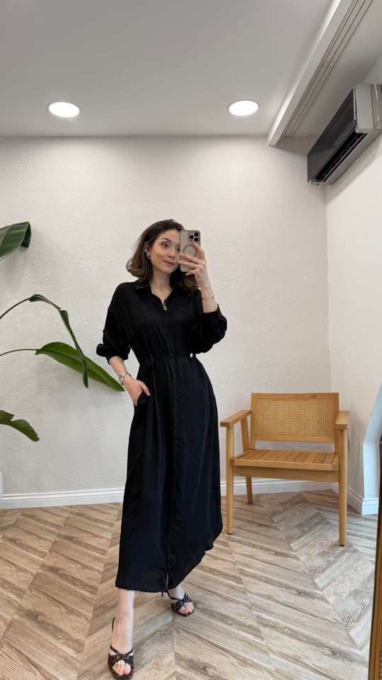 SİYAH 5743 GÖMLEK ELBİSE