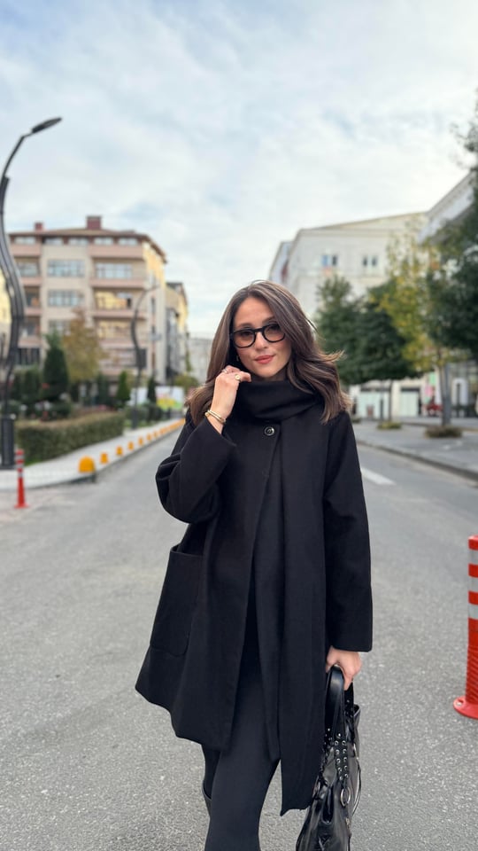 SİYAH 9698 ATKILI KABAN 