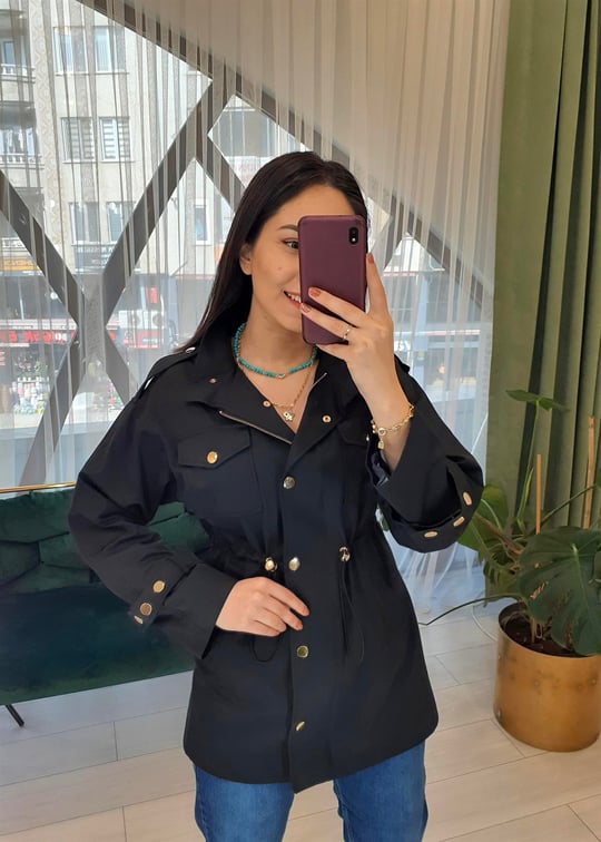 SİYAH CASUAL CEKET 