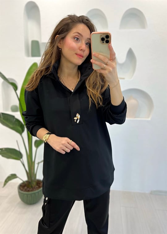 SİYAH TAŞ İŞLEME SWEAT