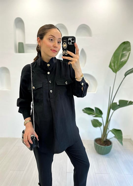 SİYAH TENSEL CASUAL TAKIM 