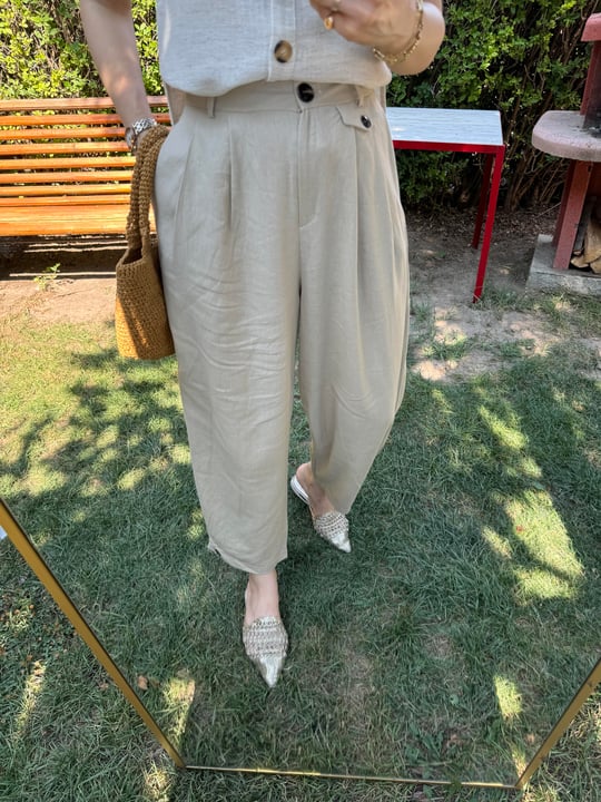 TAŞ 50976 KETEN PANTOLON