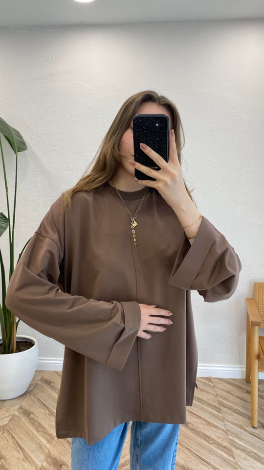 TOPRAK 2755 DİKİŞ DETAY SWEATSHİRT