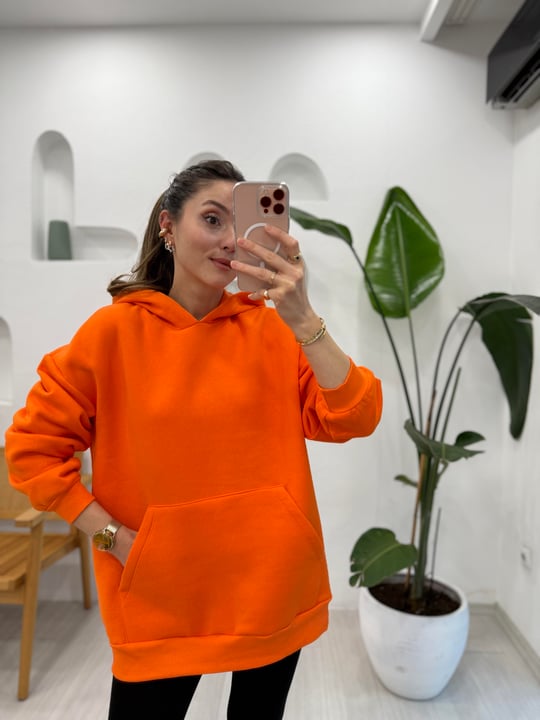 TURUNCU 32109 KAPÜŞONLU SWEATSHİRT