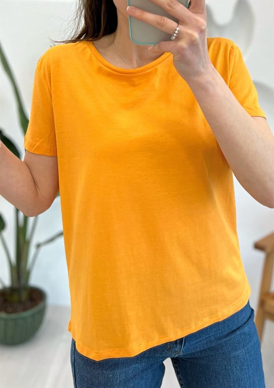 TURUNCU 3471 BİSİKLET YAKA TSHIRT
