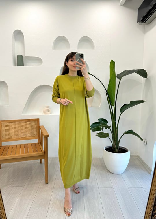 YAĞ YEŞİL 404748 TRİKO ELBİSE 