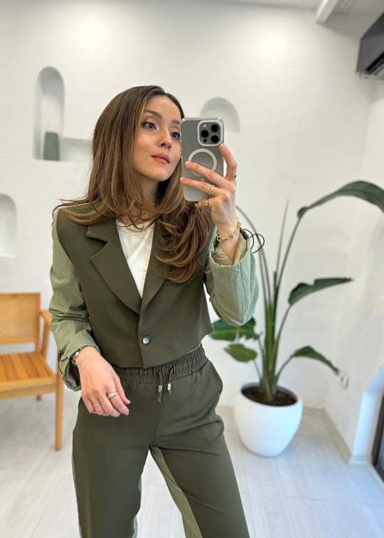 YEŞİL 34144 PARAŞÜT KUMAŞ CEKET