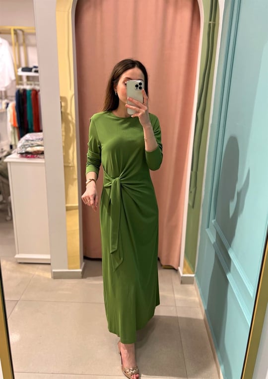 YEŞİL BAMBU ELBİSE 