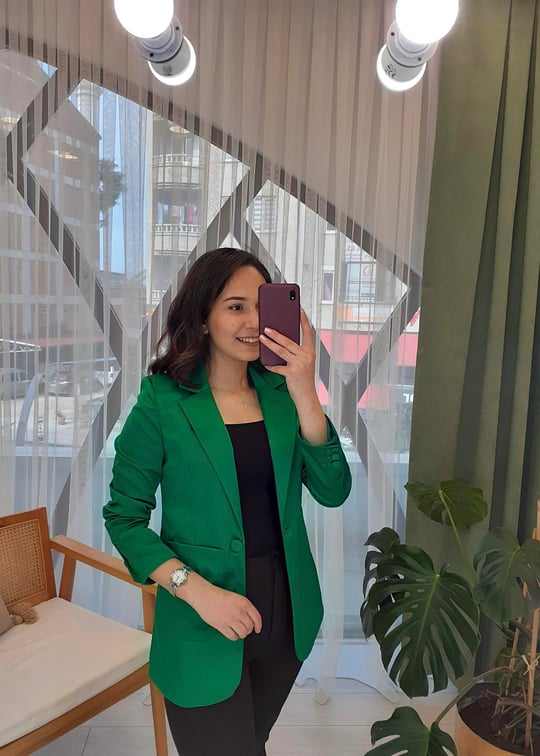 YEŞİL SATEN CEKET 