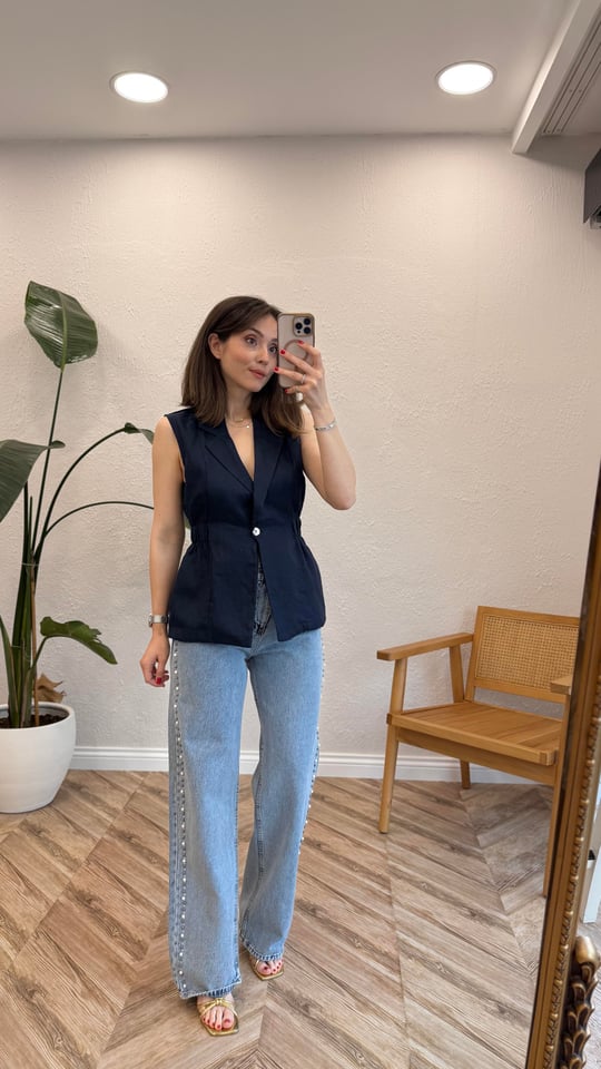 AÇIK MAVİ 9005 TAŞLI JEAN 