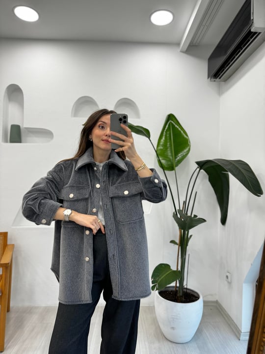 ANTRASİT 1137 PELUŞ CEKET