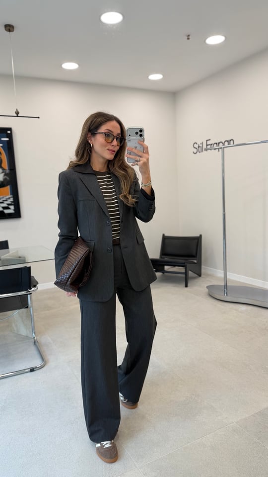 ANTRASİT 2600 YAKA DETAY BLAZER CEKET 