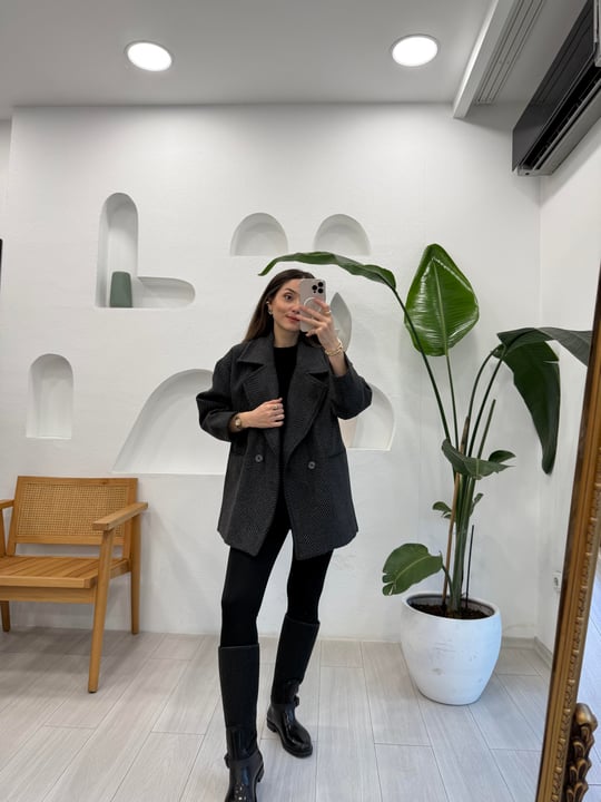 ANTRASİT 9252 BALIK SIRTI KABAN 